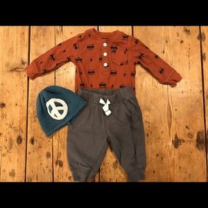 Carters raccoon onesie and pants